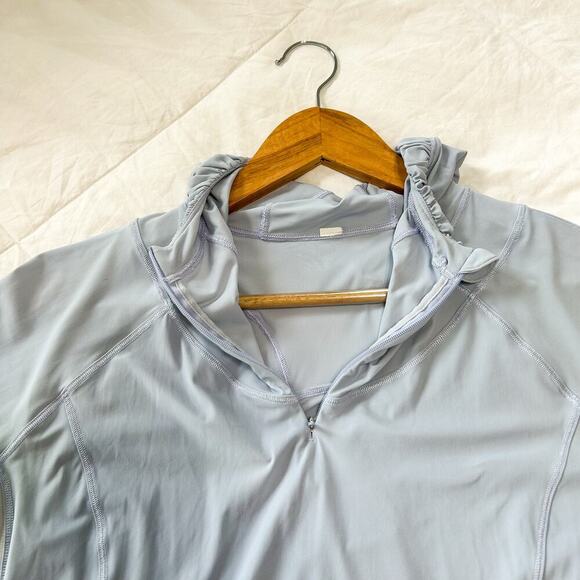 Lululemon Light Purple Running Hoodie Size 6 Thumbholes Reflective Logo - Picture 5 of 8